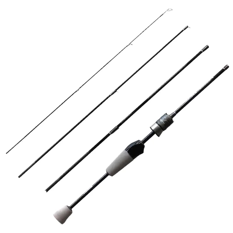 Wondersee 4-Piece Ultra Light Carbon Fiber Fishing Rod Spinning Lure for Freshwater Bass Fishing for Kids Travel by Lake/Stream