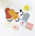 Novelty Girl Cute Animal Paws Cat Cow Pattern Breathable Knitted Thin Cotton Anti-slip Invisible No Show Low Cut Ankle Socks