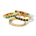 New Arrival Waterproof Stainless Steel Cubic Zircon Bangle Fine Jewelry 18K Gold Plated Italian Charm Bracelets Bangle