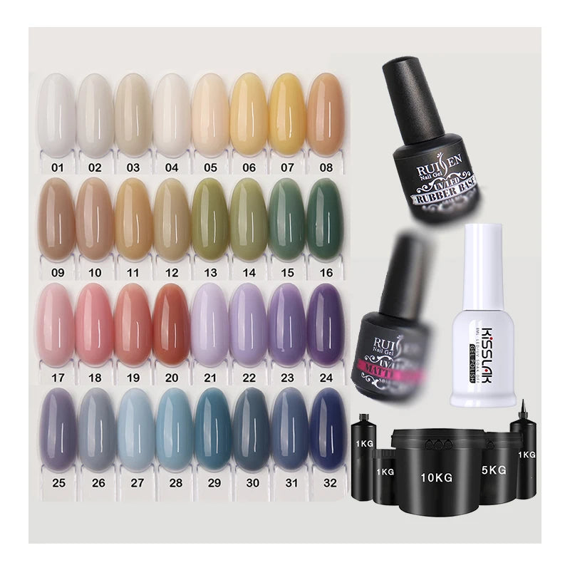 Hema-free Milky Color Rubber Base Uv Gel Base Coat Gel Nail Polish Non-Toxic Scentless 15Ml Morandi Rubber Base Hard Gel