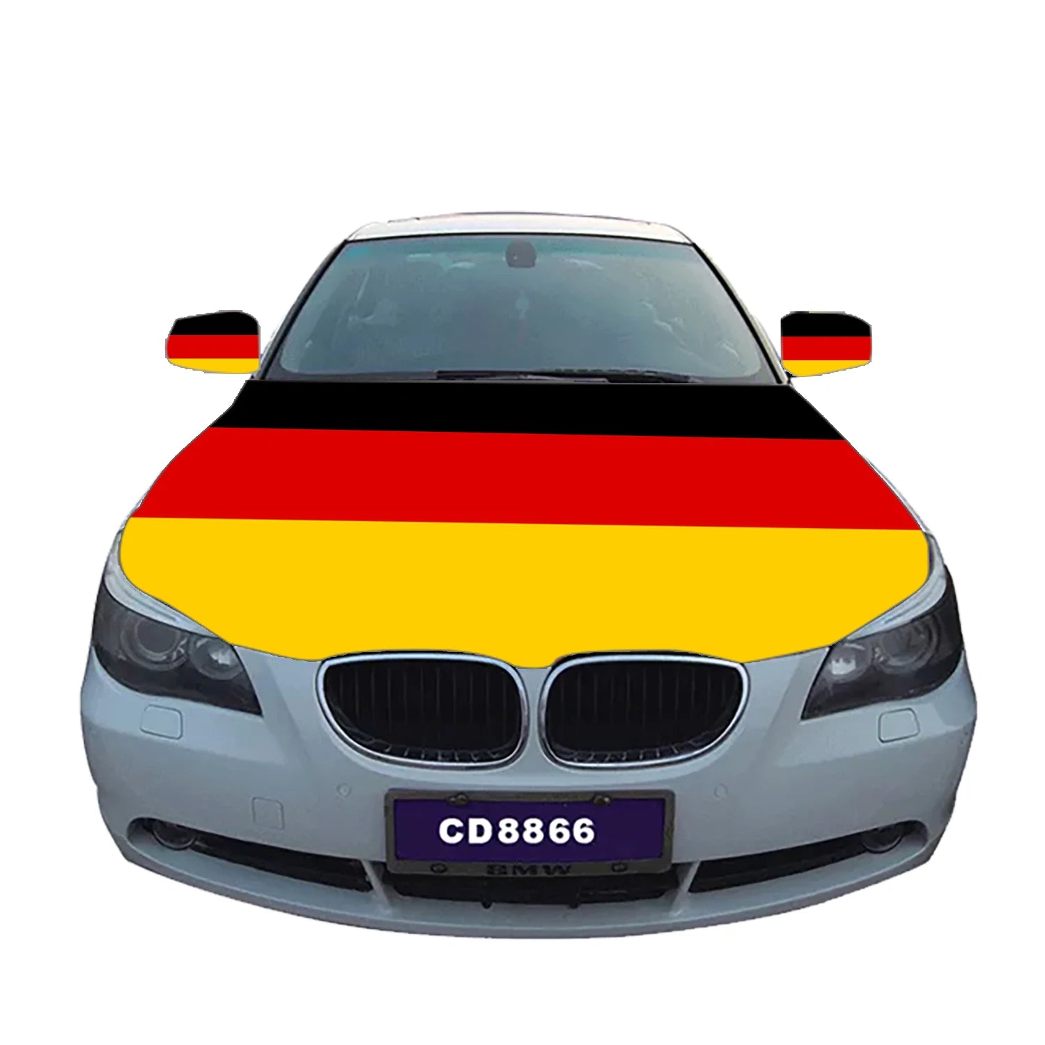 Hot Sale Cheap Custom Size Engine 100%Polyester Cover Rearview Mirror Custom Germany German Car Hood Flag