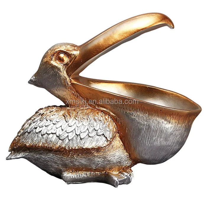 Resin Pelican Statue Birds Figurines Cell Phone and Keys Storage Animal Sculpture
