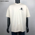 Custom Logo Streetwear Men's Mock Neck Tshirt Boxy Blank Printed TShirts 300gsm Thick Cotton Oversized Heavyweight T Shirt