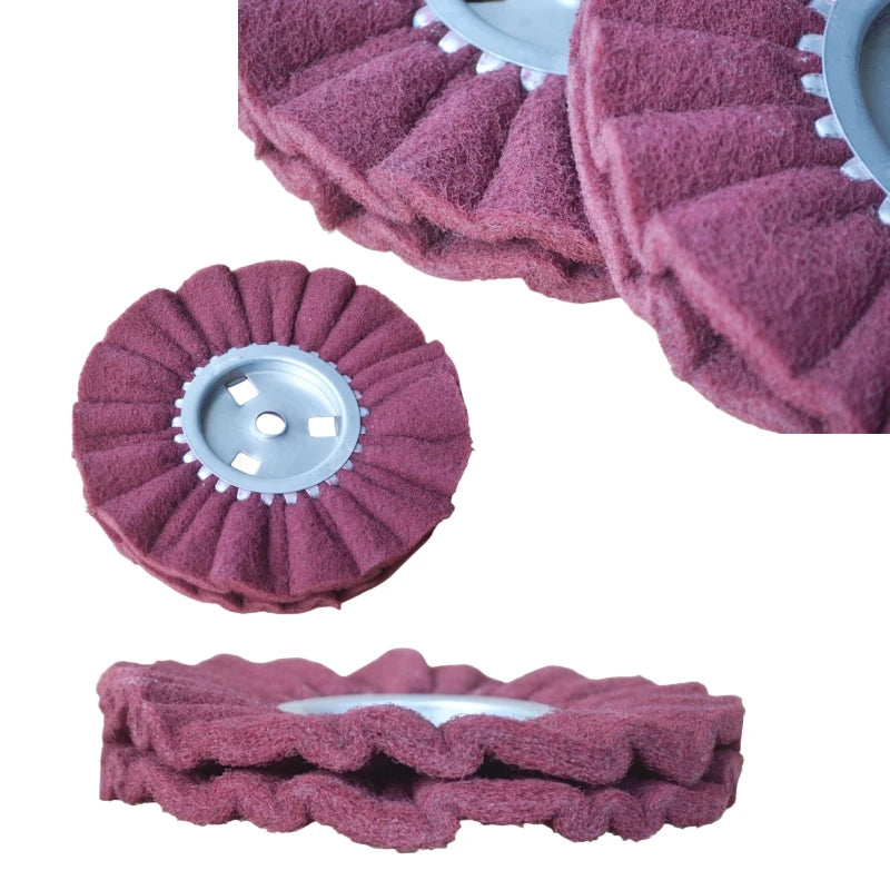 8-Inch Nylon Sponge Metal Fiber Wheel Manual for Cleaning Deburring Polishing and Blasting Media