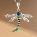Huitan Hot Sale Multicolor Stone Necklace 925 Sterling Silver Crystal Cubic Zircon Insects Pendant Necklace for Women