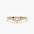 LOZRUNVE 925 Sterling Silver Fine Jewelry Stacked Curved Zirconia Wedding Band Ring