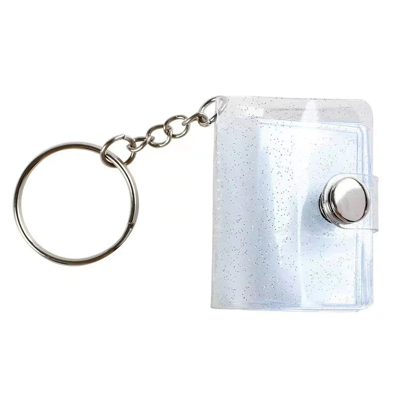 20 Photo Mini Small Photo Album Keyring 2 Inch ID Instant Pictures Storage Card Book Keychain Lover Time Memory Gift