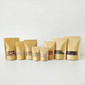 14x20cm Cheap Kraft Paper With Frosted Window Stand up Pouch Top Zip for Food Packaging Bag