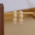 HOVANCI 2021 New Simple Gold Color C Shape Pearl Round Hoop Earrings Fashion Big Circle Statement Earrings for Women Jewelry