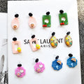 2025 Hot Sale Fresh Acrylic Stereo Cartoon Polymer Clay Earrings Handmade for Girl
