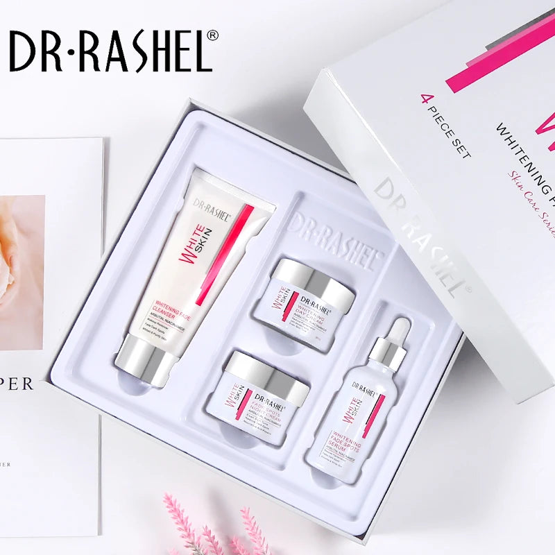 Dr Rashel Facial Care Moisturizing Rejuvenating Arbutin Niacinamide Fade Dark Spots Whitening Skin Care Set 4pcs