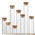 DIN30mm Wishing Bottle sealed Small Bottle Bamboo Cap Decorative Glass Bottle Transparent Tube Drift Bottle Flower Tea Bottle