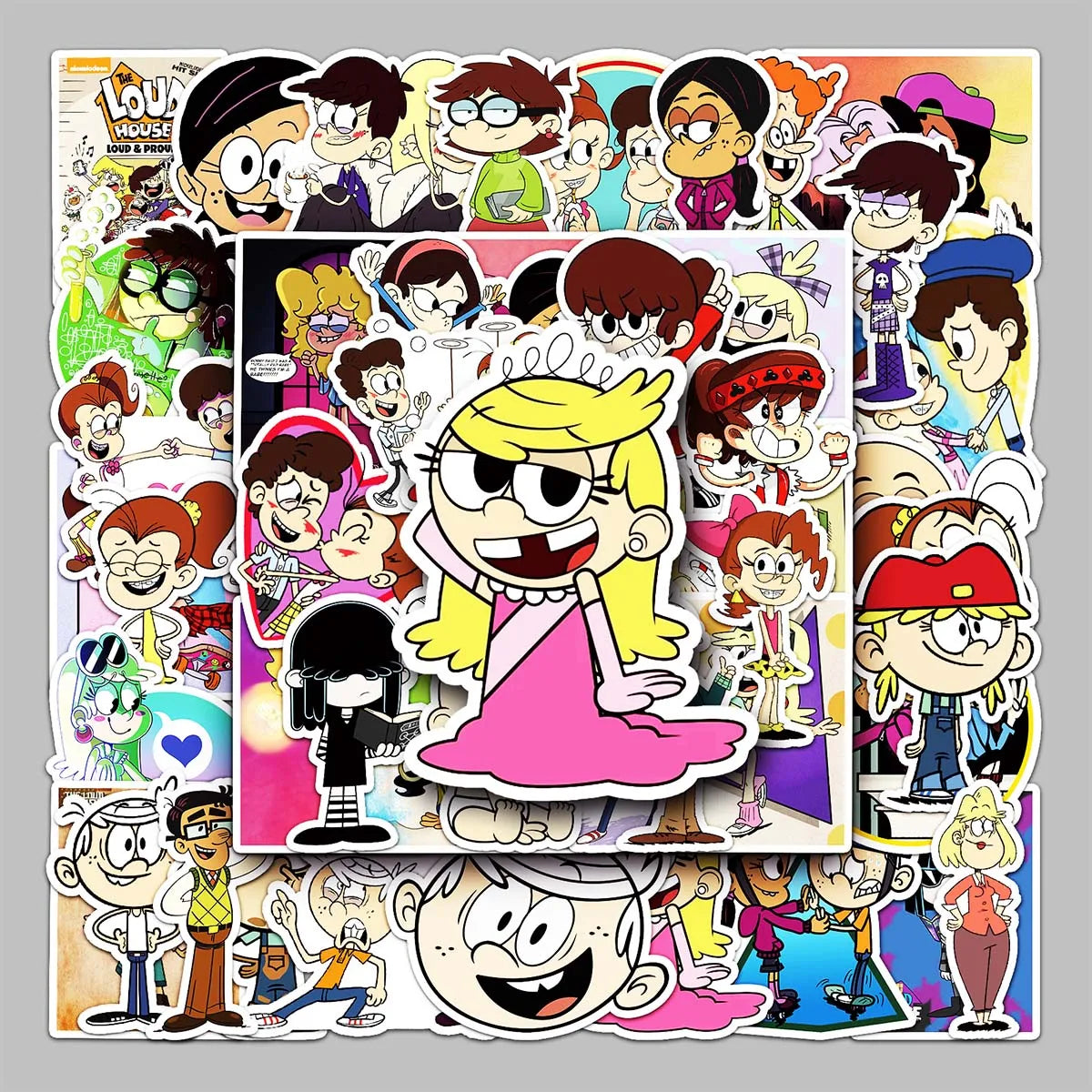 50PCS Factory Direct Sales Cartoon Cartoon Peripheral Decorative the Loud House Stickers Desktop Refrigerator Earphone Stickers
