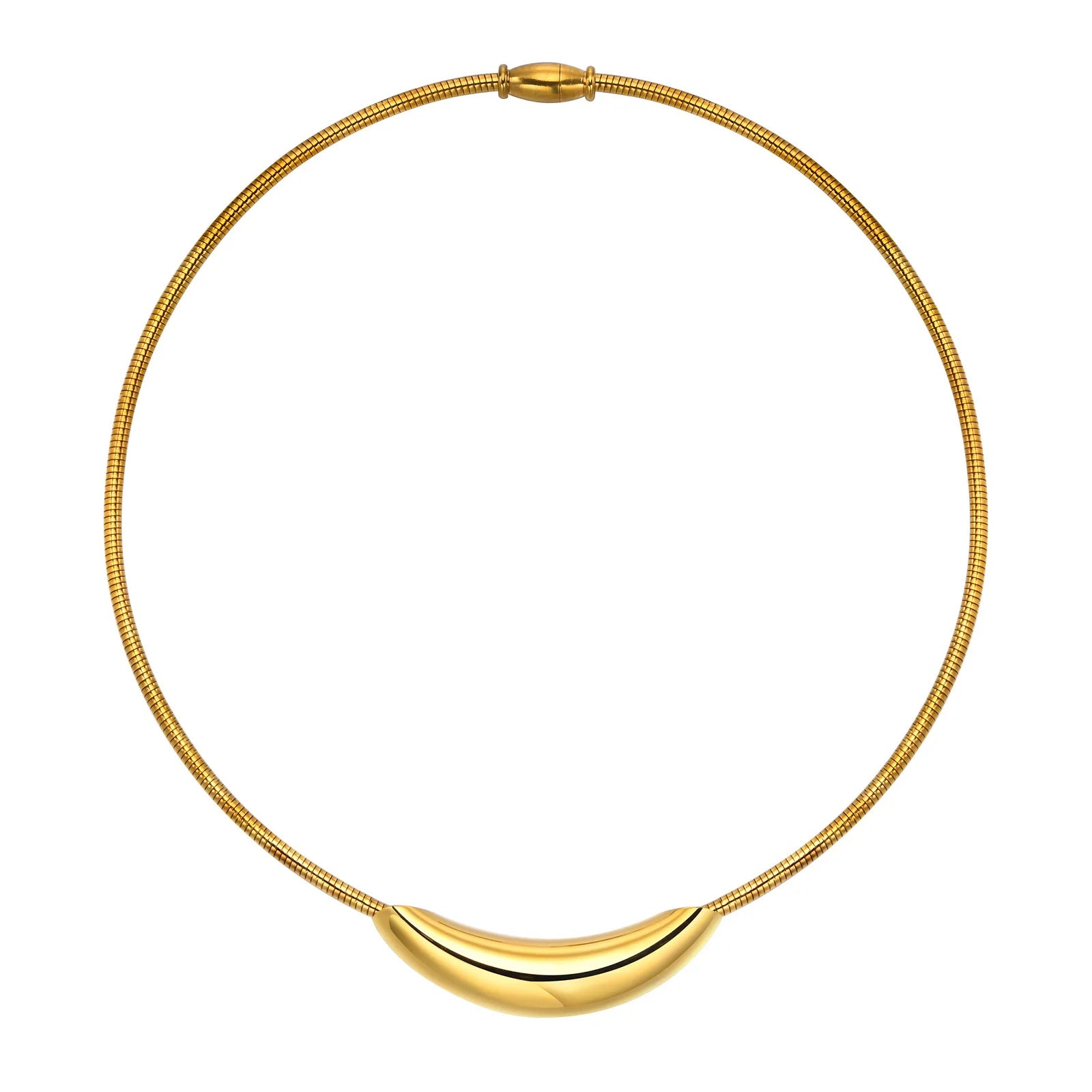 18k Gold Plated Choker Necklace Stainless Steel Snake Chain Choker Necklace for Women