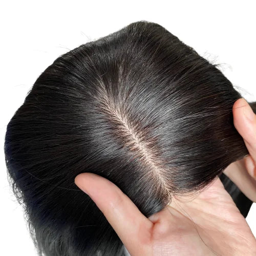 Wholesale Top Quality Silk Base with Clips Human Hair Topper for Women Swiss HD Lace Topper Natural Human Hair Topper Vendor
