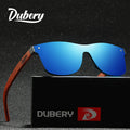 DUBERY 2026 Men's Unbranded Wooden Sunglasses with Blue or Red Frame Polarized and UV400 Lenses Customisable Logo Sunglasses