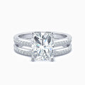 SGARIT Wholesale Jewelry 18K White Gold 3.00CT Radiant Cut Moissanite Ring Set Micro Pave Side Diamond Bridal Set for Men Women