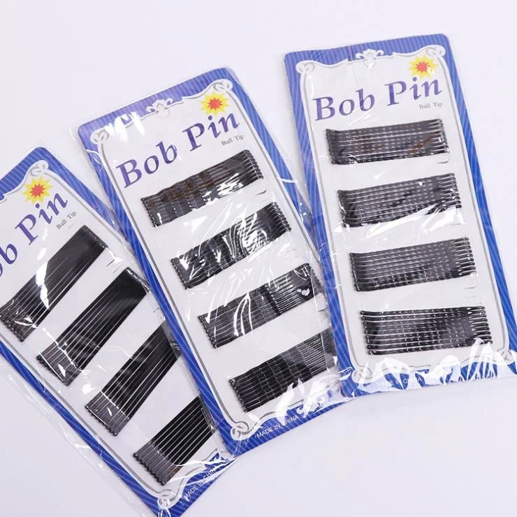Black Simple Bob Pin Bridal Crystal  Paved Letter Jewelry Wholesale Hair Pin