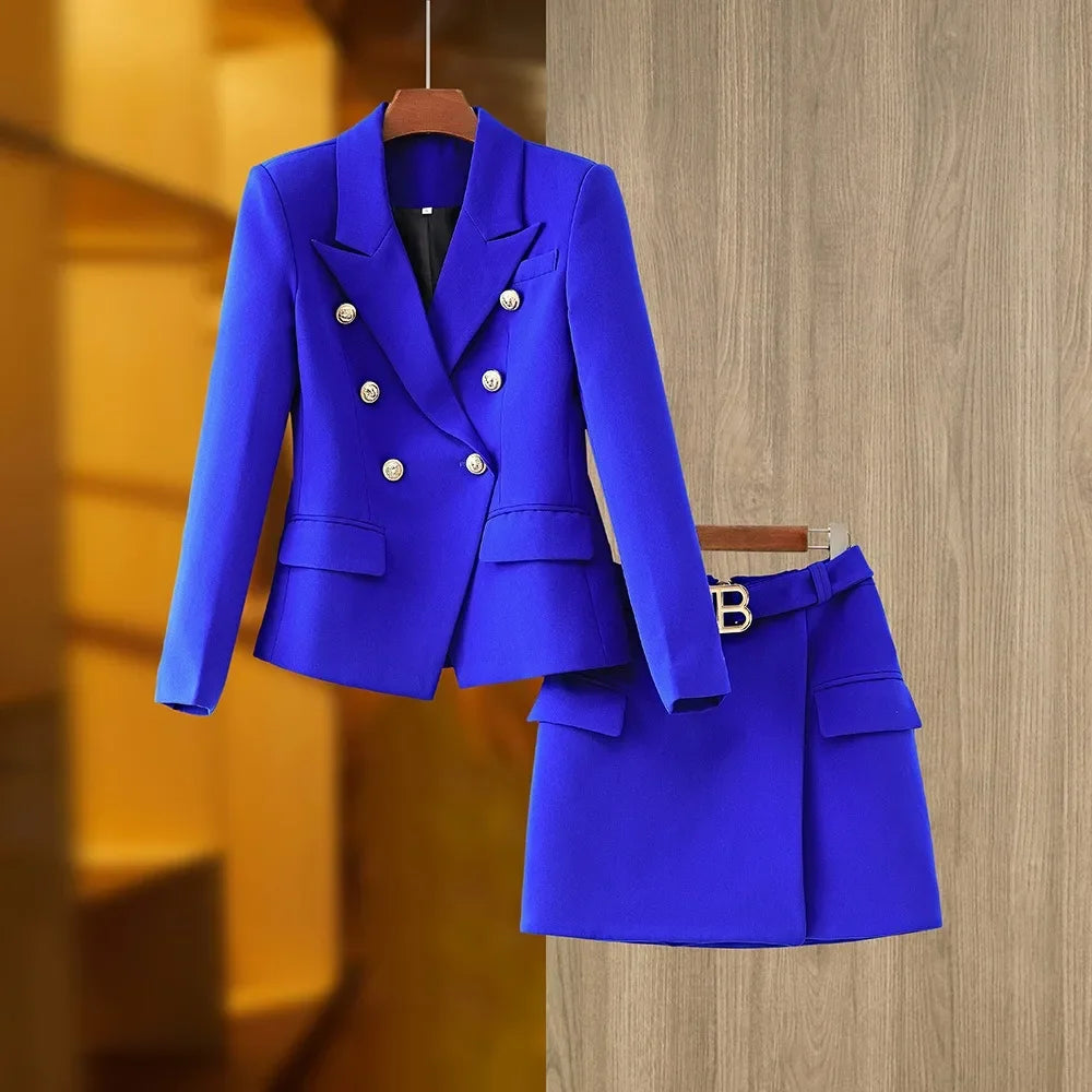 SR2236 Spring Summer Women Fashion Clothing Formal Tops and Skirt Two Piece Set Plus Size Two Piece Short Set
