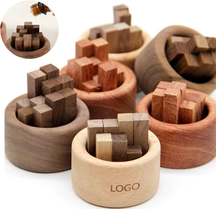 Wholesale Wooden Diffuser for Car Aromatherapy Fragrant Wood Woodpile Essential Oil Diffuser for Home Office Decoration