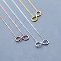 925 Sterling Silver Infinity Pendant Necklace Rose Gold Plated Chain Necklaces Fashion Jewelry for Women