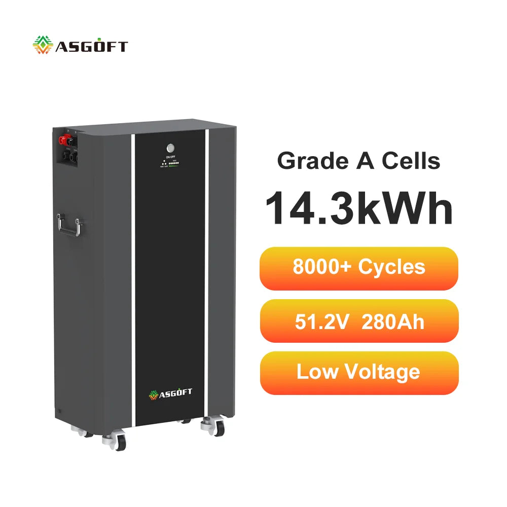 EU Stock Home Energy Storage 51.2V 314H 15kWh 6.6kWh LiFePo4 Lithium Battery 48V Touch Screen IP65 CAN Stackable Architecture
