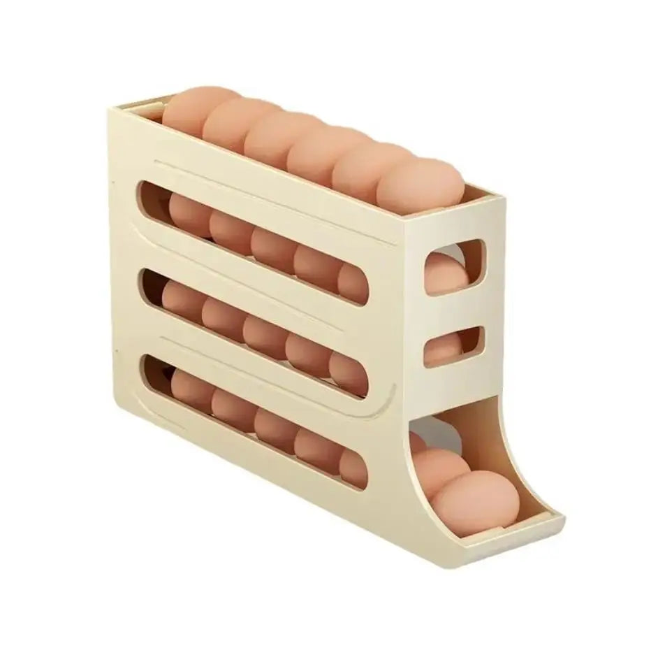 Kitchen Accessory Automatic Egg Storage Box Rolling Kitchen Container Holder for Refrigerator Eggs Organizer Container Dispenser