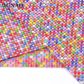 JUNAO 45*120cm Shining Rhinestone Crystal Mesh Fabric Dress Decoration Rhinestone Sheet Crystal Mesh