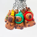 Wholesale Capybara Anime Keychain Cartoon 3d Pvc Rubber Key Chains Capybara Doll Silicon Keychain Cute Keyring Capybara Keychain