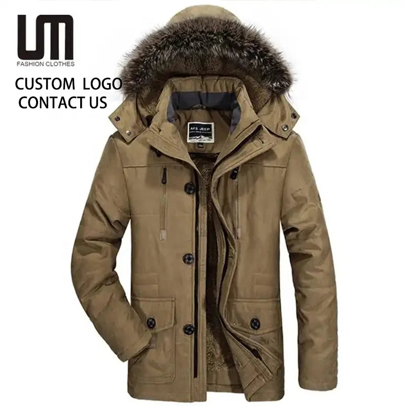 Liu Ming Wholesale Winter Fashion Men Casual Hooded Parka Jackets Warm Plus Size 3XL 4XL Coats