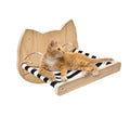 Wooden Cat Hammock  Wall Mounted Large Wood Cat Rack Modern  Bed  Cat Furniture for Sleeping Playing  Climbing