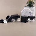 5g 15g Empty Square Plastic Acrylic Frosted Black Clear Bottle Cosmetic Pot Eye Cream  Lip Balm Jars Container