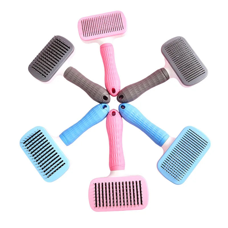 Factory-Sourced Small Plastic Self-Cleaning Dog Hair Brush One-Click Hair Removal Cat Comb Beauty Supplies for Pet Grooming