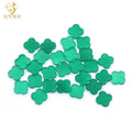 Junyuan Natural Clover Stone Natural Green Agate Four Leaf  Flowers Jewelry Stone Manufacturers Directly Sales