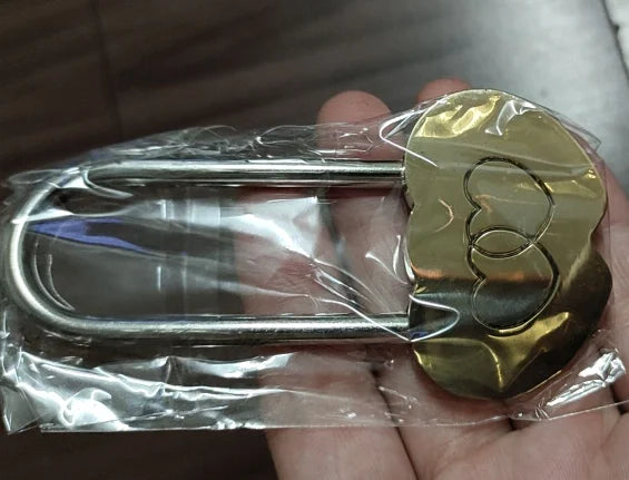 Brass Love Padlock No Key Valentine's Day Gift Present Bridge Padlock Without Key Double Heart Lock