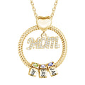 Mom Heart Jewelry Gold Plated Collar Crystal Birthstone Necklace Zircon Choker Chain Necklace for Women