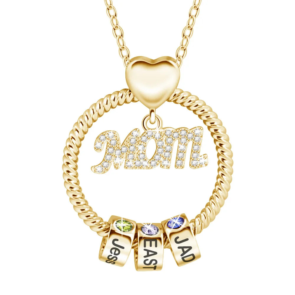 Mom Heart Jewelry Gold Plated Collar Crystal Birthstone Necklace Zircon Choker Chain Necklace for Women
