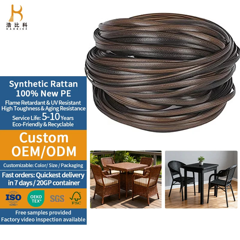 Best Selling Trade Plastic Synthetic Cane Rattan Sheet Weaving Webbing Roll Rattan Material