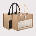 Natural Eco-Friendly Jute Tote Bags-Reusable Shopping Bags with Customizable Designs & Colors for Promotional Use