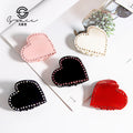 BOXUAN Valentine's Day New Design Korean Claw Hair Clips Heart-shaped Acrylic Girls  Hair Claw