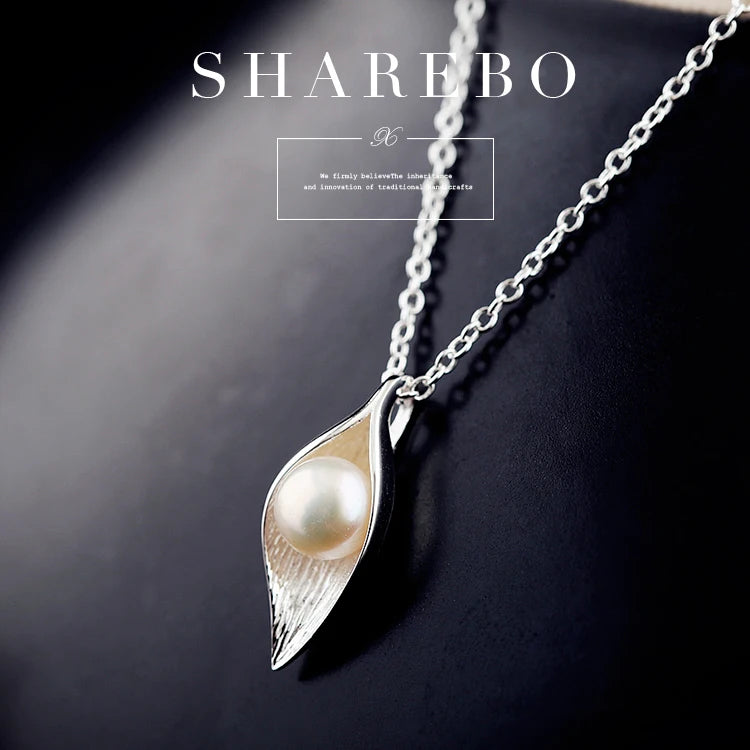 925 Sterling Silver Leaves Necklaces &amp; Pendants for Women Fashion Lady Festival Gift Sterling-silver-jewelry