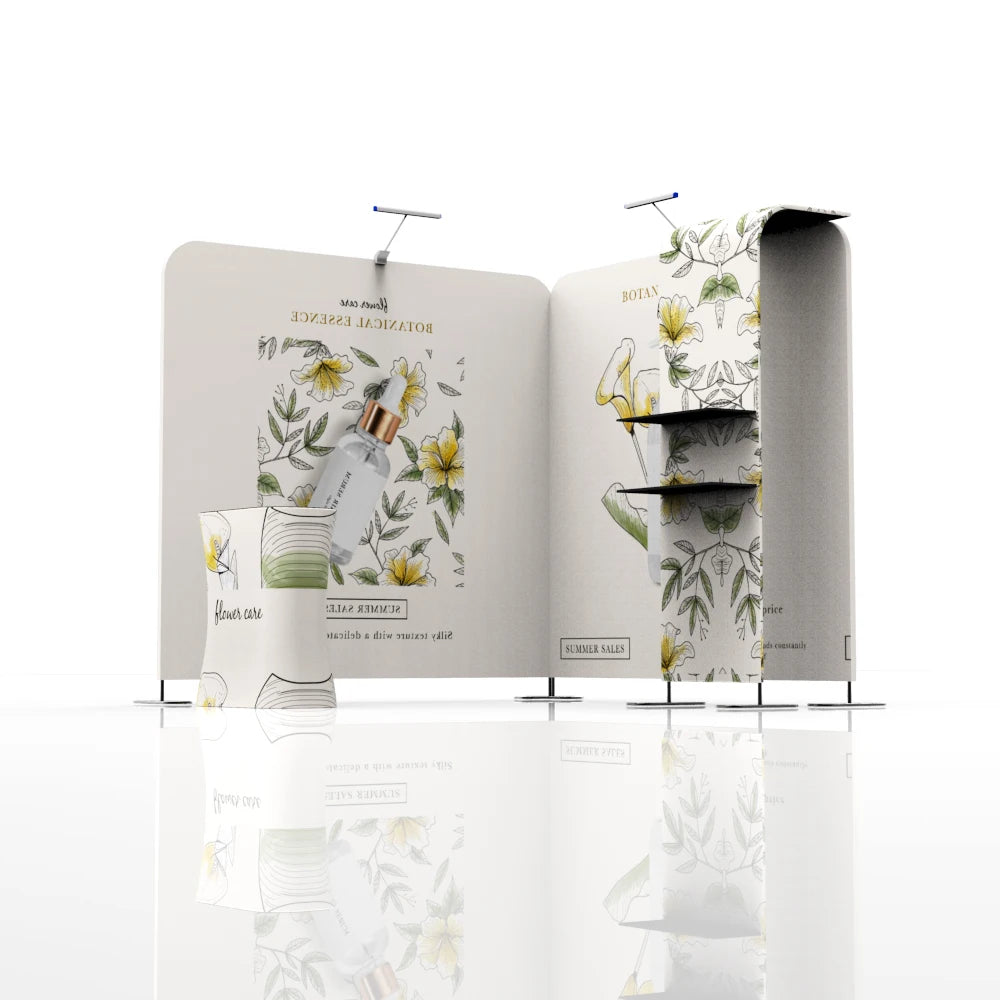 Portable 10x10 Lightweight Dye Sublimation Trade Show Display Booth Tension Fabric for Indoor Exhibitions Hot Sales