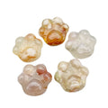 Natural Cherry Blossom Agate Carved Cat Paw Flower Agate Crystal Pendant for Gift