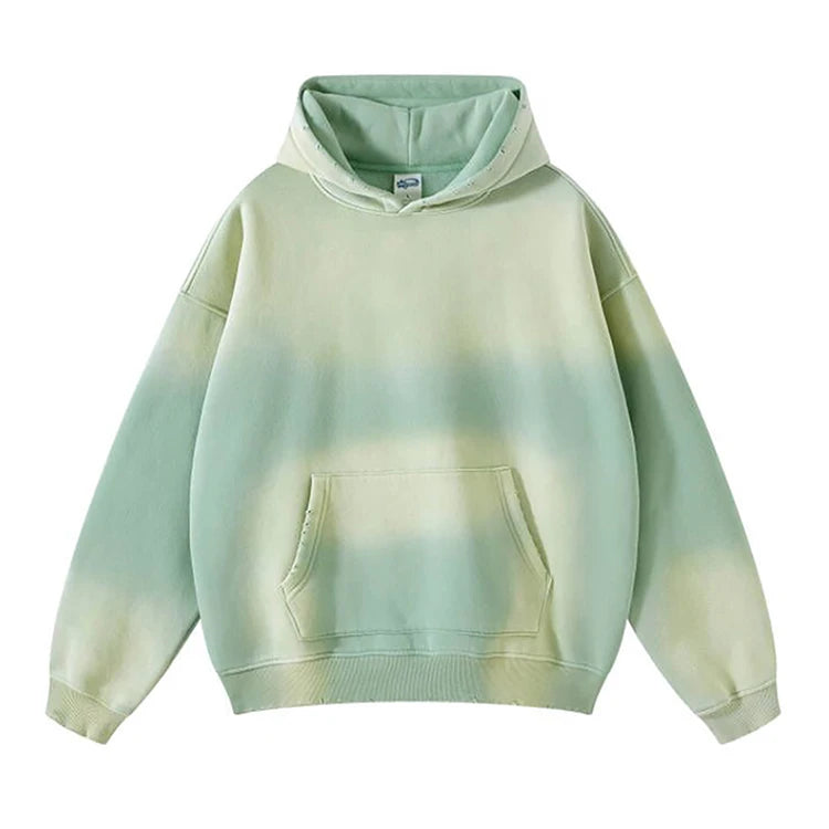 Hoodies Supplier Custom Heavyweight Gradient Hoodie High Street Oversize Vintage Washed Hoodies for Men