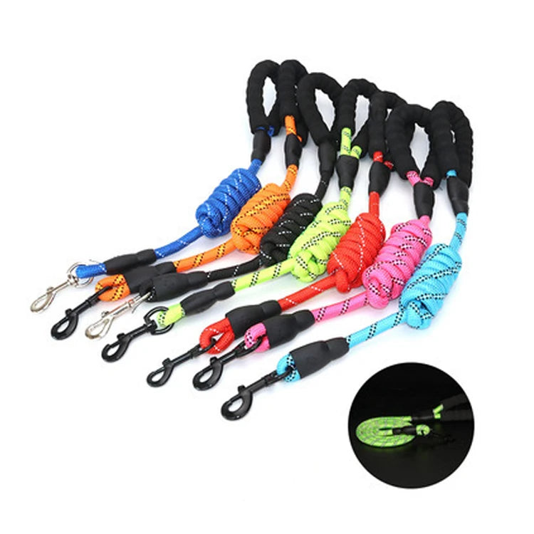 Hot Selling Cheap Price Correa Para De Perro Mascotas Premium Reflective Round Rope Luxury Nylon slip Lead Pet Dog Leash