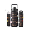 2025 Latest Products 3 Pieces Set Plastic Water Bottles Black Motivational 2000 Ml Sports PC Travel Opp Bag Packing CLASSIC TOUR
