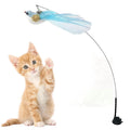 Simulation Feather Funny Cat Toy Elastic Wire Rod Suction Cup