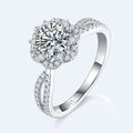 Lanphear New Arrival Fashion Jewelry S925 Silver 1CT Round Brilliant Cut Moissanite Ring Creative Design Engagement Bands Rings