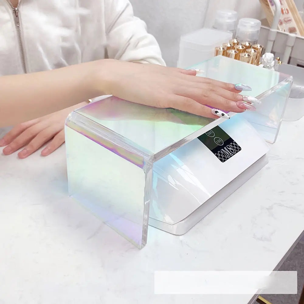 Modern Simple Square Acrylic Display Rack Hand Rest Nail Arm Pillow Pad Reusable Leather for Salon Manicure Table