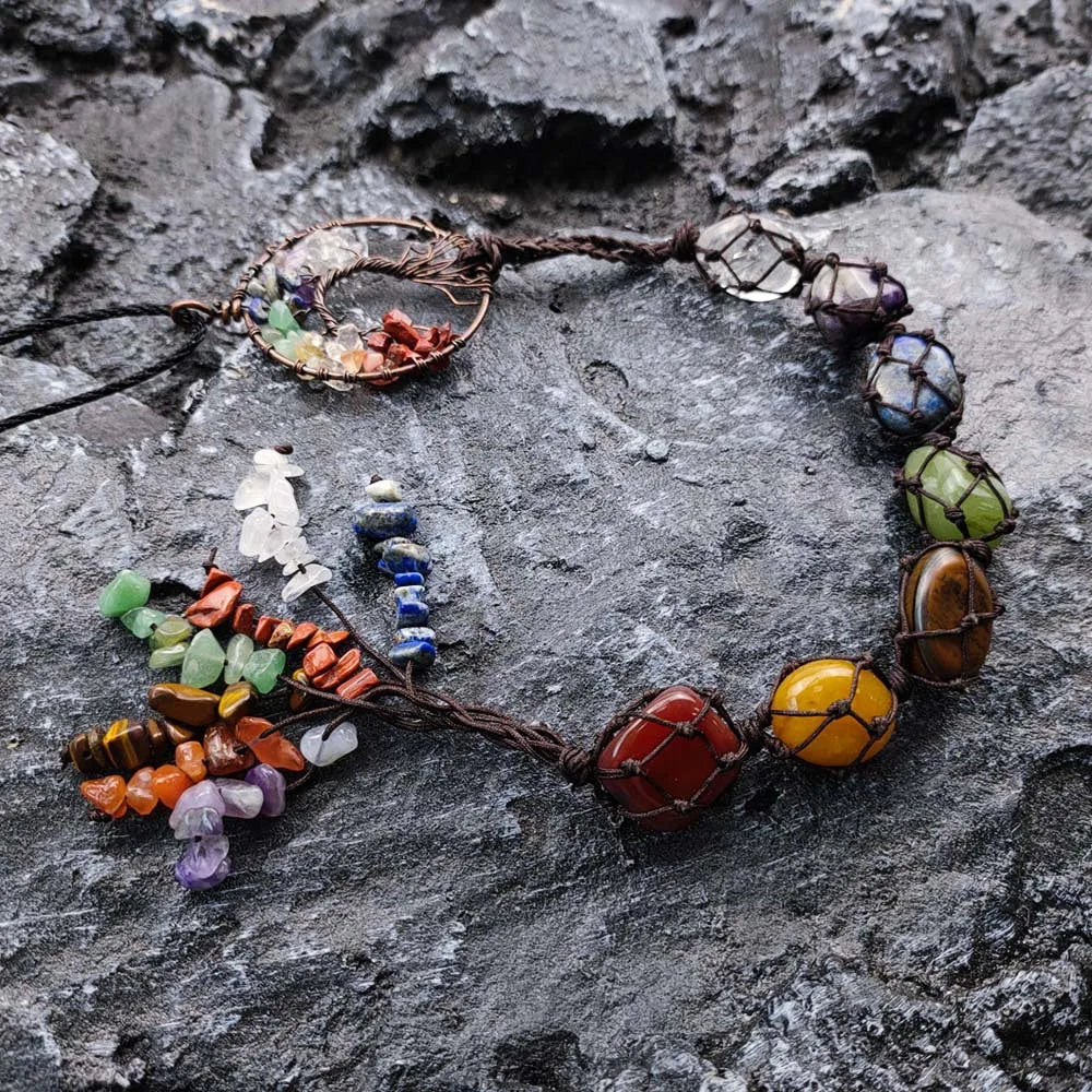 HZ HZ Wholesale Chakra Stones Reiki Healing Car Ornament Crystal Pendant Hanging Rocks